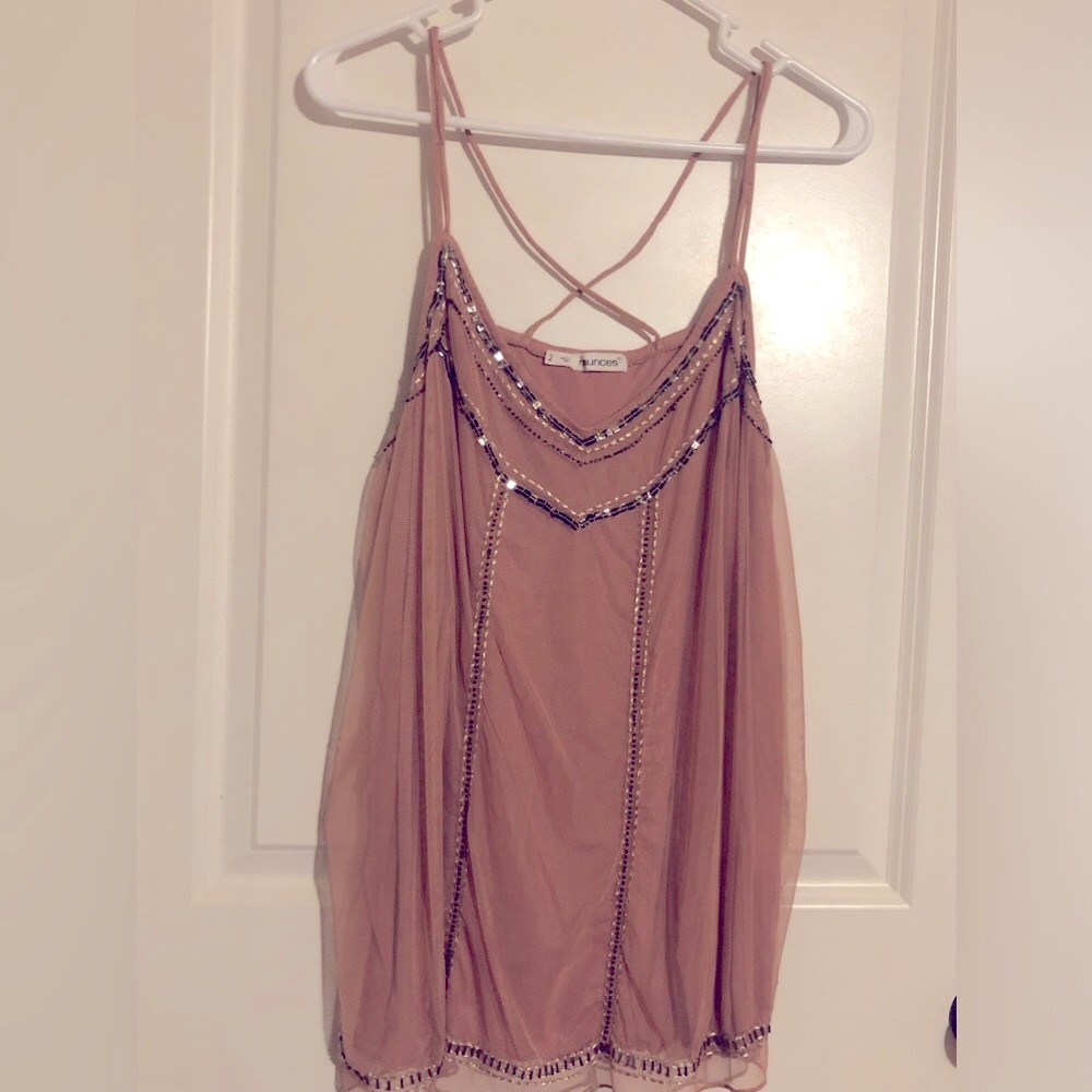 maurices plus size 2 Dark Mauve Camisole Beaded Detail ￼